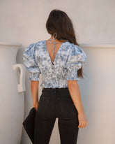 Holloway Cotton Floral Smocked Crop Top